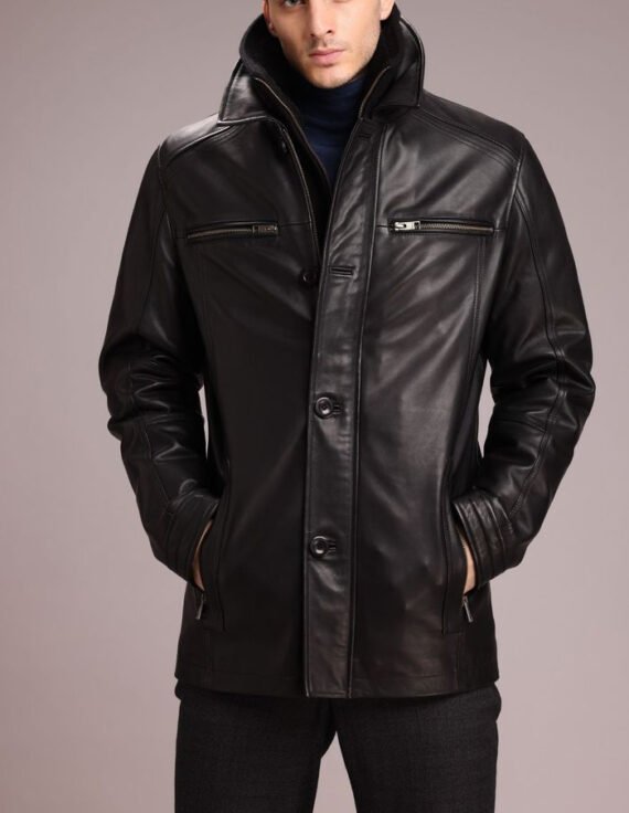 Outerwear Fitting Leather Coat