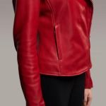 Deep Red Moto Leather Jacket