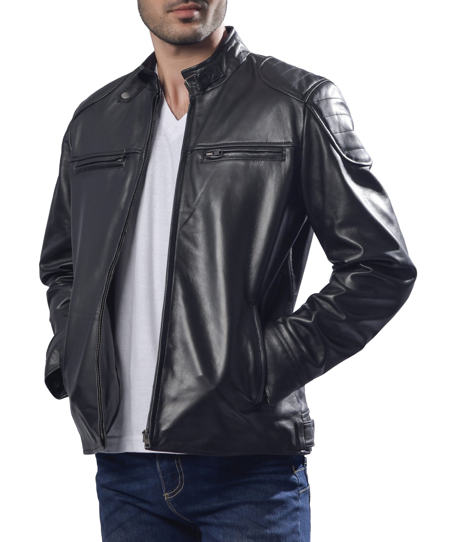 Chris Black Moto Leather Jacket | Best Quality Genuine Leather Jackets ...