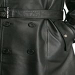 Augusta Black Leather Trench Coat Mens