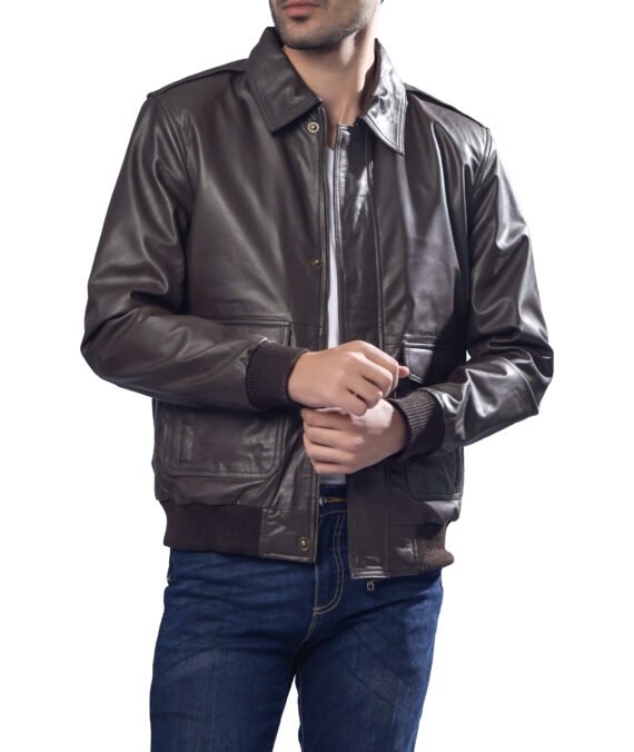 Wilsons Leather | Men's Chris Leather Jacket | Brown | Small
