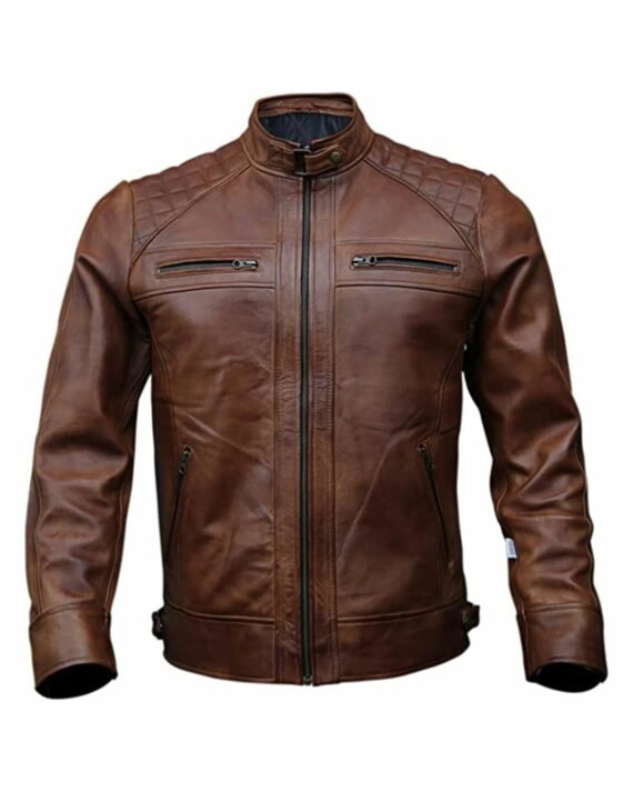Quilted Style Classic Biker Leather Jacket