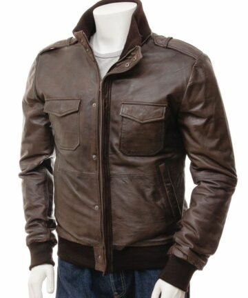 Epaulettes Shoulder leather jacket