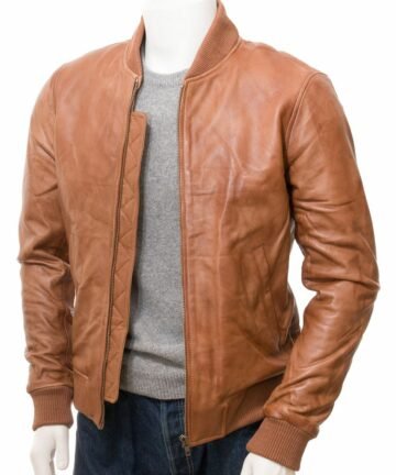 Brown Bomber Leather Jacket