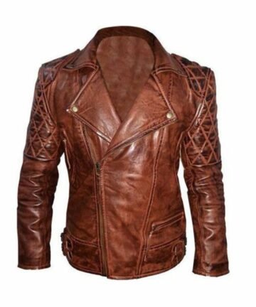 Brown Biker Real Leather Jacket
