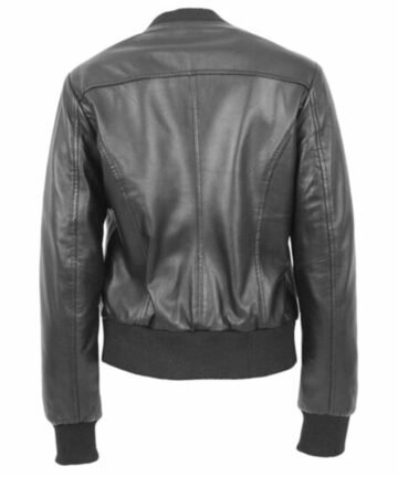 Stylish Black Bomber Leather Jacket for Women