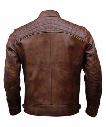 Quilted Style Classic Biker Leather Jacket