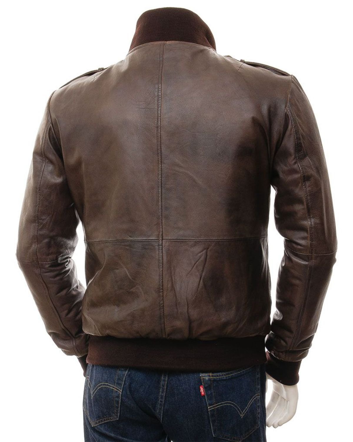 Epaulettes Shoulder Leather Jacket | FREE SHIPPING