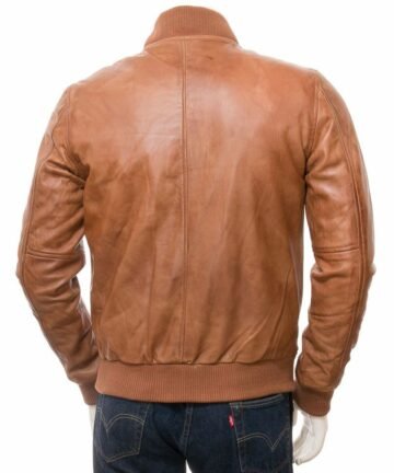 Brown Bomber Leather Jacket