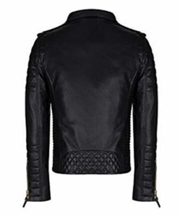 Quilted Black Biker Jacket for Women