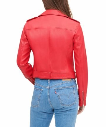 Short Biker Leather Jacket for Women