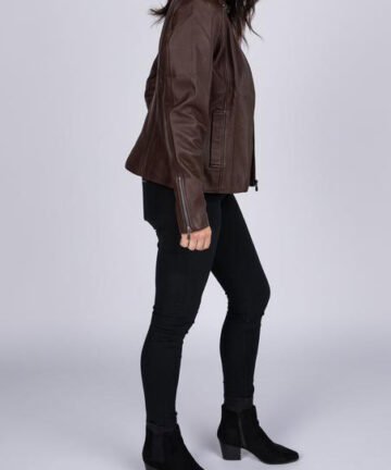 Sheepskin Brown Leather Jacket for Women