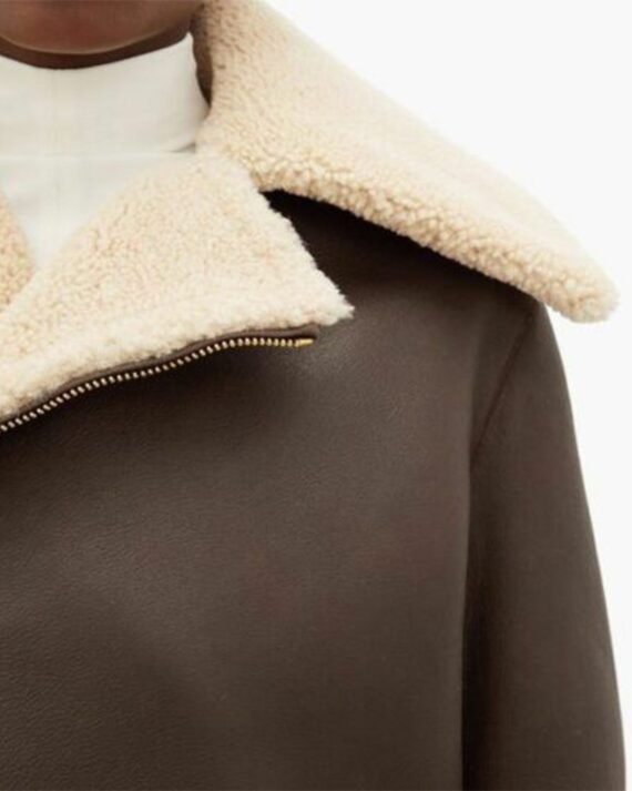 Faux Shearling Real Sheepskin Leather Jacket for Women