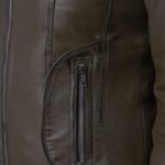 Classic Olive Green Biker Leather Jacket