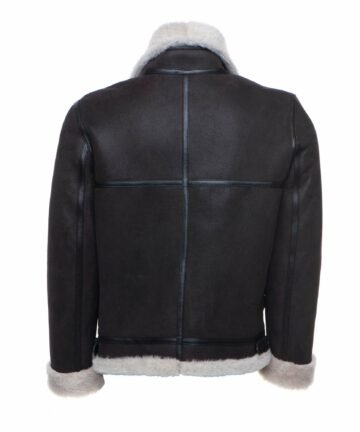 Bomber Sheepskin Jacket With Collar Belt