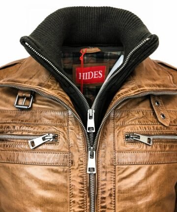 Cognac Leather Jacket Men