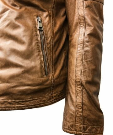 Cognac Leather Jacket Men