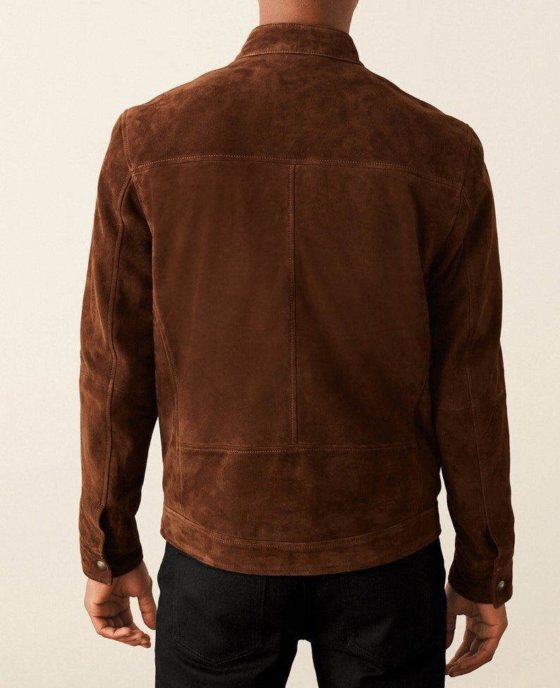 Brown Suede Racer Jacket for Men | Best Quality Genuine Leather Jackets ...