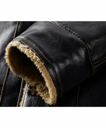 Winter Casual Business Thicken Fleece Lining Warm Leather Jacket Style