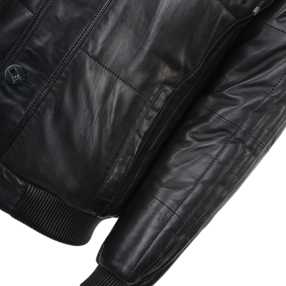 Sheepskin Leather And Sheepskin Lined Hooded Jacket for Sale