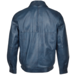 Blue Leather Jacket for Men