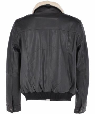 Leather Pilot Jacket With Detachable Fur Collar