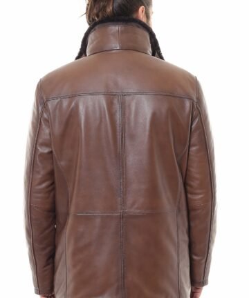 Brown Leather Jacket from the backside