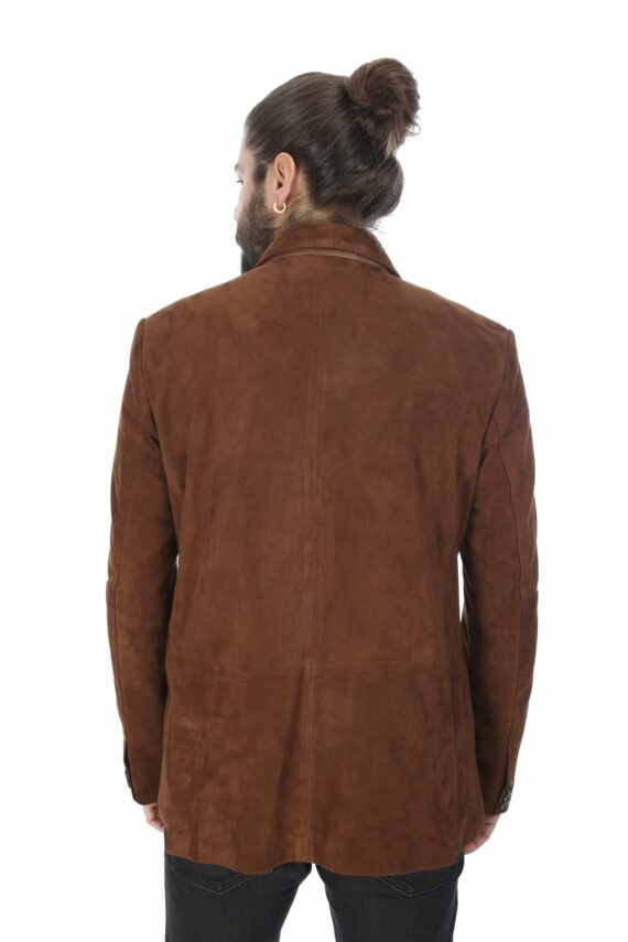Hazlenut brown Suede Leather Blazer