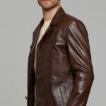 Steven Brown Shirt Collar Leather Jacket