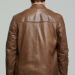 Chestnut Brown Leather Biker Jacket